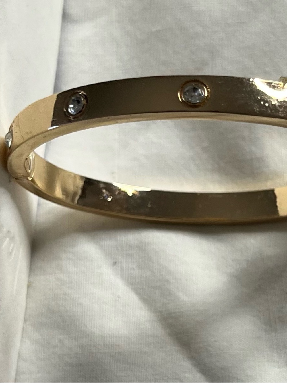 Gold Tone Hinged Bangle Bracelet